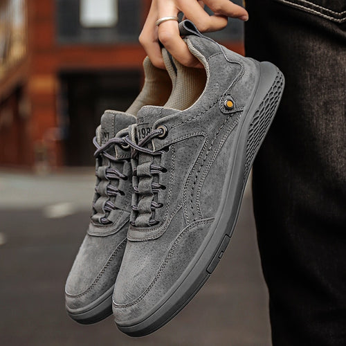 Fashion Men Shoes Genuine Leather Loafers Breathable lace up comfortable Oxfords Casual Shoes Men Sneakers shoes Bigger Size 46