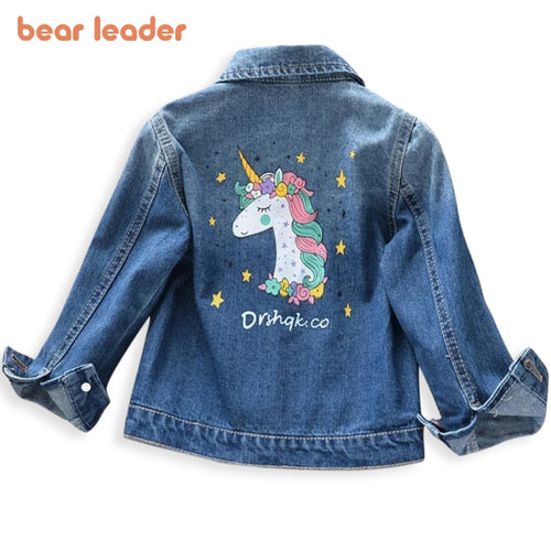 Bear Leader Mädchen Jeansmäntel Neue Marke Frühling Kinderjacken Kleidung Cartoon Mantel Stickerei Kinderkleidung für 3-8J