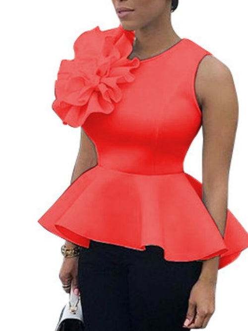 Women Summer Blouse Shirt Sleeveless Tank Tops Peplum Yellow White Black Elegant Modest Officewear Classy Female Spring Clothing