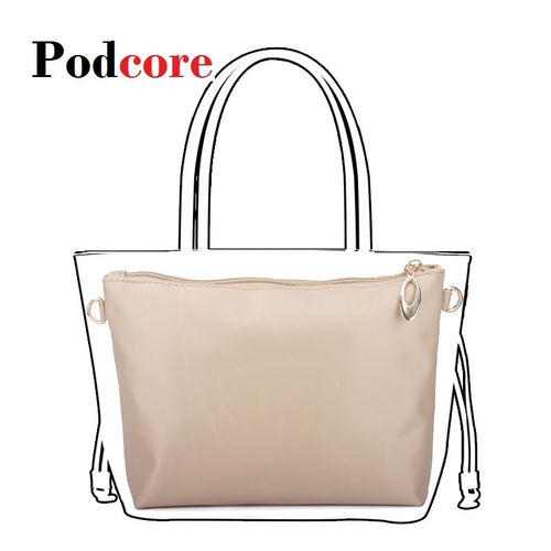 Nylon Bag Insert Organizer with Zipper Pockets Soft Light Perfect Purse Organizer To Keep Everything Neat Bolsa De Maquiagem