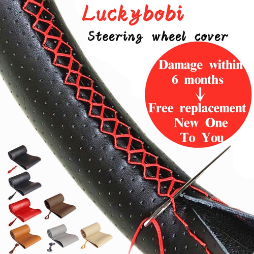 Auto Lenkrad Braid Cover Nadeln und Faden Kunstleder Car Covers Suite 7 Farbe DIY Textur Soft Auto Zubehör