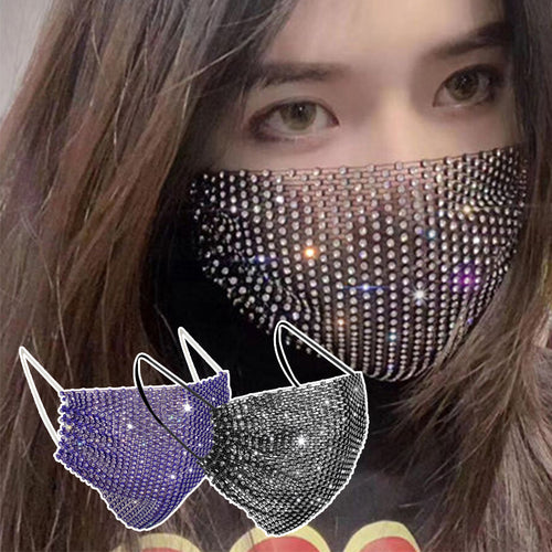 Shiny Rhinestone Mask Face Decor Jewelry Bling Elastic Fashion Jewelry Masks With Face Bandana Party Halloween Cosplay маска