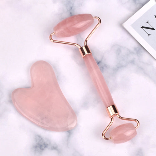 Abnehmen Gesichtsmassagegerät Rosenquarz Roller Natürliche Jade Gesichtsmassage Roller Stein Hautmassage Gesichtsmassagegerät Lifting Face Tool