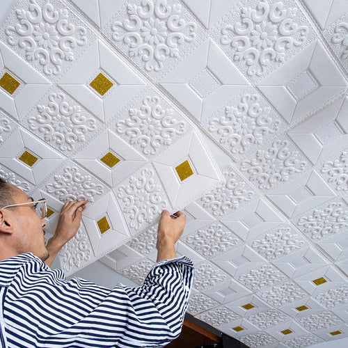 Foam Wallpaper Self-Adhesive Waterproof Moisture-proof Anti-collision Upgrade Thickness 5mm 3d Wall stickers Paper
