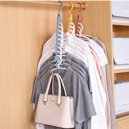 9-Loch Magic Kleiderbügel Multifunktions-Klappbügel Rotierender Kleiderbügel Kleiderschrank Trocknen von Kleidung Aufhänger Home Organizer