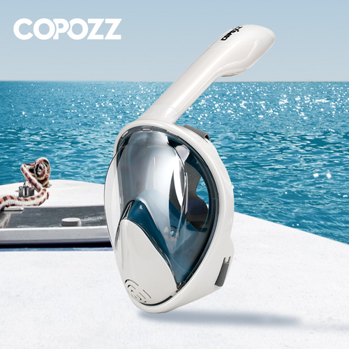 COPOZZ Vollgesichts-Tauchmaske Anti-Fog-Brille mit Kamerahalterung Unterwasser-Weitwinkel-Schnorchel-Schwimmmaske für erwachsene Jugendliche