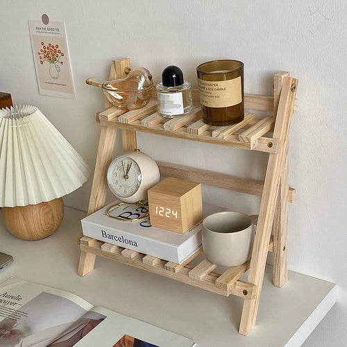Double Layer Adjustable Wooden Bookshelf Stationery Organizer Shelves Flower Pot Rack Kitchen Cabinet Storage Holders Spice Rack