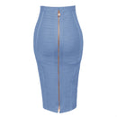 16 Farben XL XXL Sexy Uni Reißverschluss Orange Blau Schwarz Rot Weiß Pink Bandage Rock Damen Elastisch Bodycon Sommer Bleistiftrock 58cm