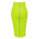 16 Farben XL XXL Sexy Uni Reißverschluss Orange Blau Schwarz Rot Weiß Pink Bandage Rock Damen Elastisch Bodycon Sommer Bleistiftrock 58cm