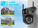 4K 8MP HD WLAN PTZ Kamera Outdoor 4MP Dual-Objektiv Dual-Bildschirm KI Auto-Tracking IP Kamera CCTV Audio Videoüberwachung P2P iCSee