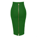 16 Farben XL XXL Sexy Uni Reißverschluss Orange Blau Schwarz Rot Weiß Pink Bandage Rock Damen Elastisch Bodycon Sommer Bleistiftrock 58cm