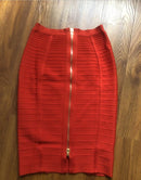 16 Farben XL XXL Sexy Uni Reißverschluss Orange Blau Schwarz Rot Weiß Pink Bandage Rock Damen Elastisch Bodycon Sommer Bleistiftrock 58cm