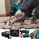 26MM Bürstenloser elektrischer Bohrhammer Multifunktionaler Akku-Bohrhammer Schlagbohrmaschine Elektrowerkzeug für Makita 18V Akku
