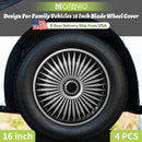 16inch Blade Style Hub Cap Cover for Iron Rim Wheel Cover Set of 4 Steel Wheel Cover Replacement Hubcap for R16 Tire