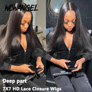 Wow Angel Glueless Wigs 5x5 HD Lace Closure Wigs Silk Straight Melt Skins Deep Part Ready to Go Human Hair Wig Remy For Woman