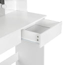 Dresser Dressing Table with LED Mirror 2 Drawers 4 Storage Shelves 90x40x125cm Girls Women Makeup Table Bedroom Vanity Table