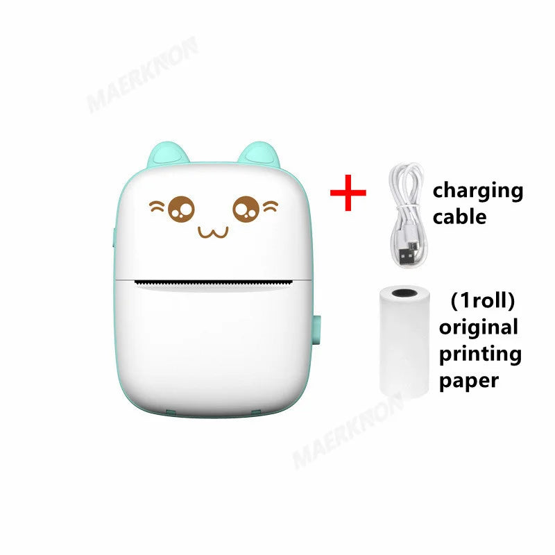 Portable Mini Thermal Printer Wirelessly BT 203dpi Photo Label Memo Wrong Question Printing With USB Cable Imprimante Portable