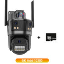 WIFI IP Camera 6K HD Outdoor Three Screen PTZ Camera Wireless 4K 8MP AI Human Detection Waterpoor Video Security Camera iCSee