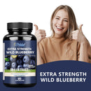Wildheidelbeer-Kapseln – gut für Gehirn und Herz-Kreislauf-Gesundheit, schützt das Sehvermögen, Antioxidans – 120 Kapseln