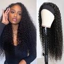 180% Brazilian Kinky Curly Headband Wig Human Hair 10-30 Inch Afro Kinky Curly Human Hair Wigs For Women Easy to Go