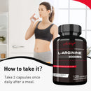L-Arginine Capsules - Enhance Men's Energy, Muscle Mass, Endurance & Blood Flow - 120 Capsules