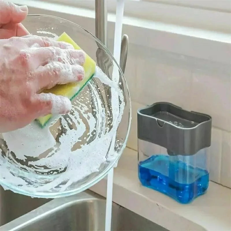 DAFUSHOP Dispenser Detergente E Porta Esponja 2 em 1 Esponja Limpeza Cozinha Casa Louça Dosador