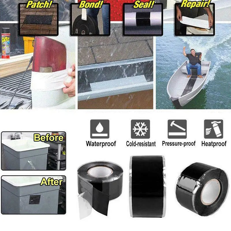 Super Strong Waterproof Tape Stop Leaks Seal Repair Tape Fiber Performance Self Fix Tape Silicone Adhesive Insulating Duct Tapes