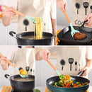 12 Piece Set Kitchen Accessories Cooking Tools Silicone Cooking Utensils Kitchen Utensil Set with Wooden Handle