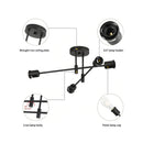 Vintage Black Ceiling Light, E27 Retro Interior Pendant , Modern Chandelier for Living Room, Bedroom, Dining Room, Kitchen [No B