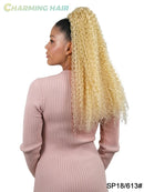Aplique Rabo de Cavalo Longo Cacheado Orgânico Fibra Premium Com Clipe De Onda Profunda Cabelo Afro Cacheado 70cm 180g