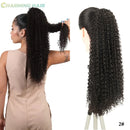 Aplique Rabo de Cavalo Longo Cacheado Orgânico Fibra Premium Com Clipe De Onda Profunda Cabelo Afro Cacheado 70cm 180g