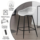 2PCS/CET Plastic Bar Stools Counter Stool with Hollow Backrest  Footrest  High Kitchen Stool for Dining Room  Bar Outdoor Patio