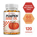 Pumpkin Seed Oil - Supports Men's Prostate Health, Promotes Hair Growth, Urinary Tract Support - 120 Capsules