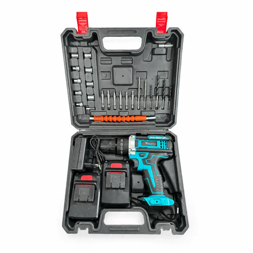 Cordless Hammer Drill Set, with 2 21V 1.5 Ah Batteries, 25+3 Torque Adjustment, 2 Speed, Don Feliz