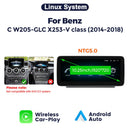 NaviFly Android 14 Auto GPS Navigationsradio Stereoanlage für Mercedes-Benz C-Klasse W205 GLC X253 V-Klasse W446 Drahtloses CarPlay 4G