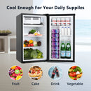 SIMZLIFE 3.2 Cu.Ft Mini Fridge with Freezer Compact Refrigerator Mini Refrigerator Adjustable Thermostat for Bedroom Dorm Office