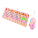 Mechanical Keyboard Kit And Mouse Gamer 3200 Dpi Wired Abnt2 Lighting Led Rgb Switch Blue 60% Pink Be-k1 Luuk Young