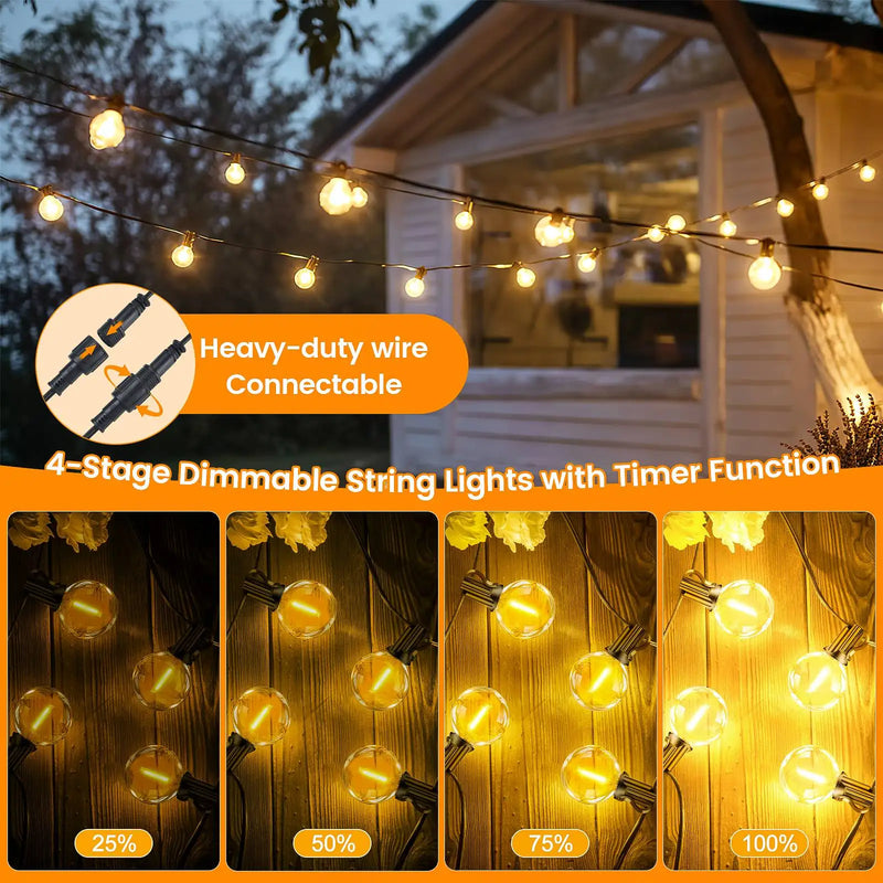 LED String Bulbs Lights Outdoor 20M/30CM/45CM Plastic Bulbs IP44 Courtyard Garden Camping Atmosphere Lighting For Wedding Decor