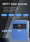 The Sun Bridge | 4kW Hybrid Solar Inverter 24V with 100A MPPT & WiFi Monitoring