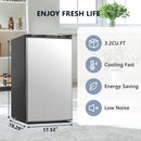 SIMZLIFE 3.2 Cu.Ft Mini Fridge with Freezer Compact Refrigerator Mini Refrigerator Adjustable Thermostat for Bedroom Dorm Office