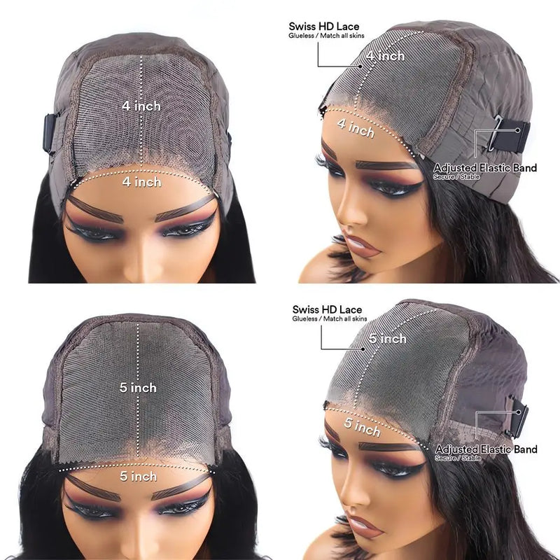 Deep Wave Human Hair Wigs Glueless Wig  Water Wave Wig Pre-Cut Lace 5x5Wear And Go Glueless Wigs Lace Front Human Hair Wig