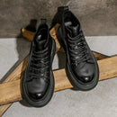 DESAI Mens Winter New Genuine Leather Boots Non-Slip Heels Fashion Men's Work Shoes Outdoor Warm Boots Thick Bottom Gifts