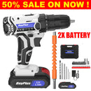 Cordless Drill Driver 21V, Electric Drill Kit with 1500mAh LI-ion Battery, Cordless Screwdriver 25+1 Torque, 45N.m Max, 29PCS Accessory, 2 Variable Speed, LED Light for Home and Garden DIY Project