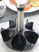 Spice Rack 6 Glass Jars Rotating Condiment Organizer