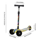 Foldable Children Scooter 3 Wheel Scooter With Graffiti Flash Wheels Kick Scooter For 2-6 Year Kids Adjustable Height 50kg