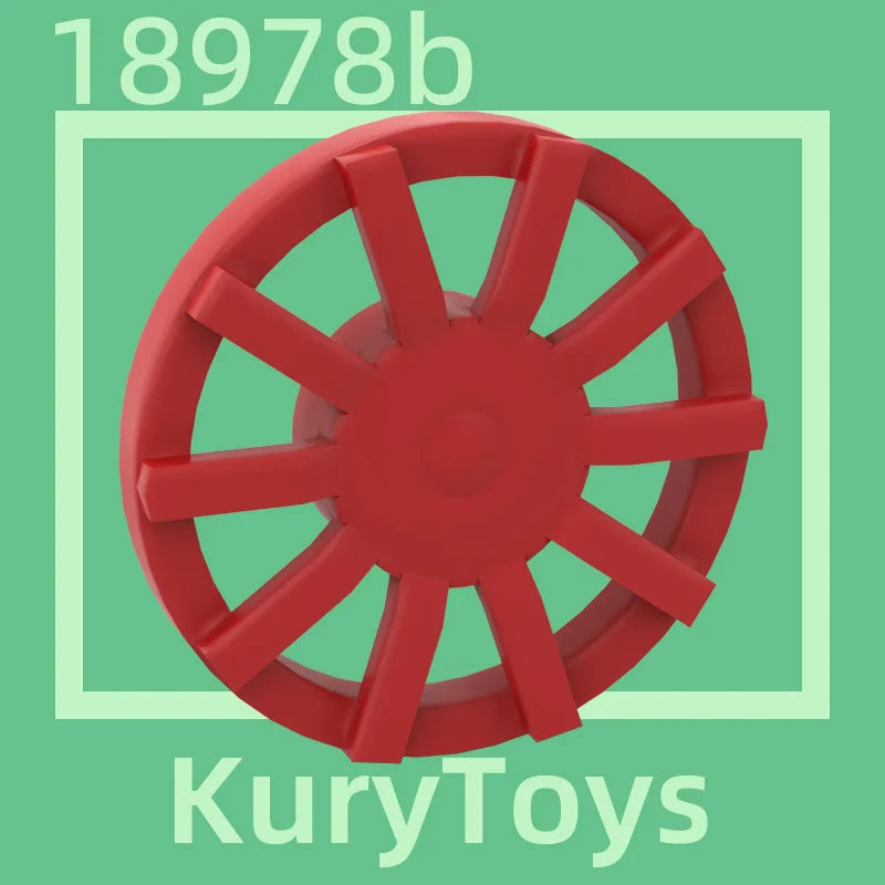 Kury Toys DIY MOC For 18978b 10pcs Building block parts For Wheel Cover 10 Spoke - for Wheel 18976