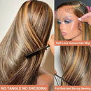 YKB 36 Inch Bone Straight Highlight HD Lace Front Human Hair 427 Ombre 13x6 Frontal Wig 13x4 Honey Blonde Colored Wigs For Women