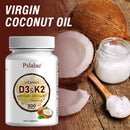 Vitamin D3 and K2 Softgels - Promote Calcium Absorption, Bone and Joint Health, and Improve Immunity - 300 Capsules