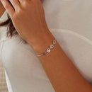 Bamoer Genuine 925 Sterling Silver Cute Pet Footprints Bracelet Cat Paw Adjustable Chain Bracelet for Women Birthday Gift SCB096