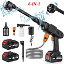 6 in 1 60Bar High Pressure Washer Car Water Gun 20000mAh Home Garden Cleaning Washing Machine Gun for Makita Battery